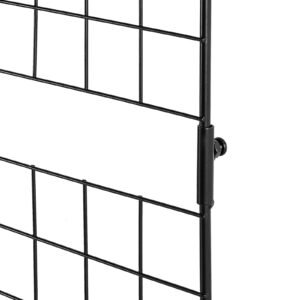 3 packs grid wall panels, 2 x 6 ft wire grid panels display rack, wall mounted art display shelf, black carbon steel wall hanging gridwall for craft show, decoration, storage, notice board
