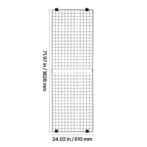 3 packs grid wall panels, 2 x 6 ft wire grid panels display rack, wall mounted art display shelf, black carbon steel wall hanging gridwall for craft show, decoration, storage, notice board