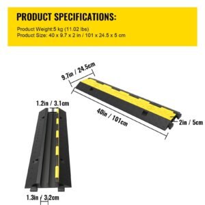 3 pcs 2 cable rubber electrical wire cover cord protector ramp 11000 lbs