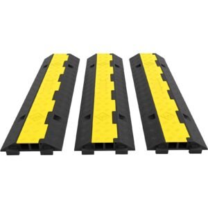 3 pcs 2 cable rubber electrical wire cover cord protector ramp 11000 lbs