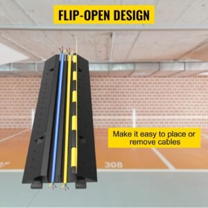 3 pcs 2 cable rubber electrical wire cover cord protector ramp 11000 lbs
