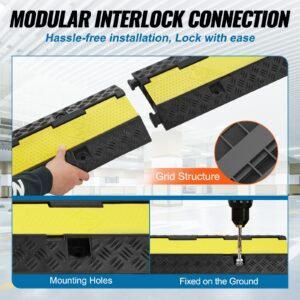 3 pcs cable protector ramp 2 channel 12000 lbs load wire cable cover ramp