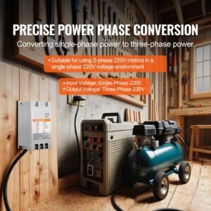 3 phase converter 10hp 30a 220v single phase to 3 phase converter, digital phase shifter for residential and light commercial use, 220v input/output (one converter for one motor only)