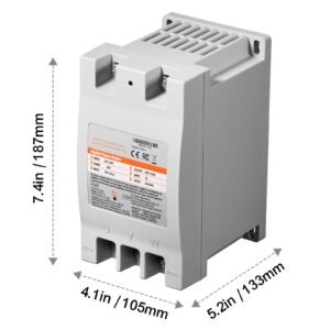 3 phase converter 2hp 7a 220v single phase to 3 phase converter, 220v input/output, digital phase shifter for residential & light commercial use (one converter for one motor only)
