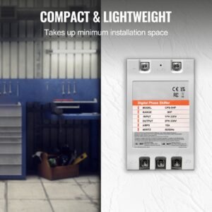 3 phase converter 5hp 15a 220v single phase to 3 phase converter, digital phase shifter for residential and light commercial use, 220v input/output (one converter for one motor only)