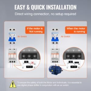 3 phase converter 5hp 15a 220v single phase to 3 phase converter, digital phase shifter for residential and light commercial use, 220v input/output (one converter for one motor only)