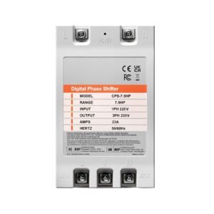 3 phase converter 7.5hp 23a 220v single phase to 3 phase converter, digital phase shifter for residential & light commercial use, 220v input/output (one dps must be used on one motor only)
