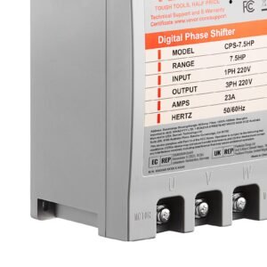 3 phase converter 7.5hp 23a 220v single phase to 3 phase converter, digital phase shifter for residential & light commercial use, 220v input/output (one dps must be used on one motor only)