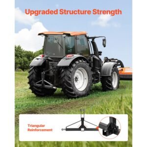 3 point trailer hitch with 2 in receiver, 3pt quick hitch attachment for category 1 tractor, 3000lbs capacity, tow drawbar adapter, compatible with kubota, mahindra, ford, yanmar, john deere