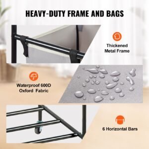 3 section laundry basket, heavy duty laundry hamper storage organizer, laundry sorter cart with heavy duty lockable wheels for dirty clothes in laundry room bedroom