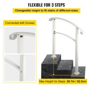 3 step handrails for outdoor steps fits 1 or 3 steps matte white stair rail wrought iron handrail with installation kit hand rails for outdoor step