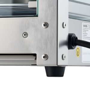 3 tier commercial food warmer display, 800w food display warmer with led light, adjustable shelf and stainless steel frame, 86 185 f air heating, 34l for hamburger, pizza, bread, fried chicken