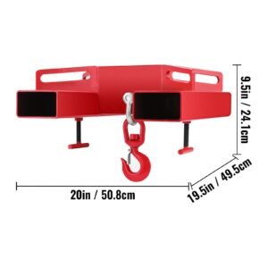 3 tonne large forklift lifting hook attachment 3000kg telehandler crane jib test cert
