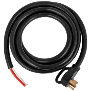 30' 50a rv camp power cord generator cord 6/3 + 8/1 awg nema 14 50p to bare wire