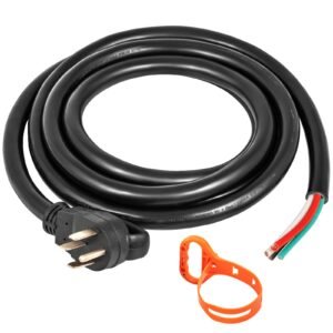 30' 50a rv camp power cord generator cord 6/3 + 8/1 awg nema 14 50p to bare wire
