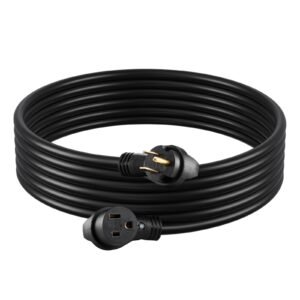 30-Amp Generator Extension Cord, 50 Foot, 250 Volts 7500 Watts Heavy Duty Power Cable, NEMA 6-50P to 6-50R SWT 8AWG Flexible Welder Extension Cord, with Storage Bag, for Generators, ETL Listed