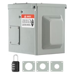 30 Amp RV Power Outlet Box, 125/250 Volt, Enclosed Lockable Outdoor RV Receptacle Box, NEMA TT-30R Weatherproof Electrical Panel, for RV Camper Trailer Motorhome Tested toStandards