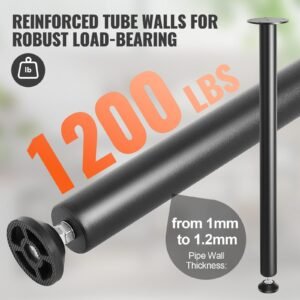 30 inch adjustable desk legs, reinforced steel office table furniture legs set of 4 for diy, 1200 lbs load capacity heavy duty desk legs, quick instalation legs with adjustable foot cup black