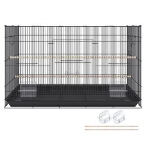 30 inch bird cage, metal large parakeet cages for cockatiels small parrot budgies lovebirds canaries, pet bird cage with rolling stand and tray