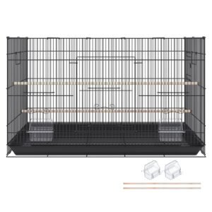 30 inch bird cage, metal large parakeet cages for cockatiels small parrot budgies lovebirds canaries, pet bird cage with rolling stand and tray