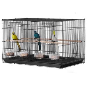 30-inch Flight Bird Cage, Stackable Divided Small Parakeet Cage for Parrots Canaries Cockatiels Lovebirds Finches Budgies Conures Macaws Pet Travel Birdcage with Handle and Perches