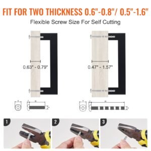 30 pack cabinet pulls, 6.3 inch /160mm center to center slim square kitchen cabinet drawer, stainless steel modern kitchen cupboard door handles for kitchen bathroom bar hardware matte black