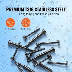 30 pack invisible cable railing kit, t316 stainless steel 1/8" invisible receiver and swage stud end for cable railing, swage tensioner 1/8" for wood/metal post, cable railing hardware, black