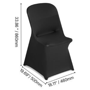 30 pcs black chair covers, polyester spandex chair cover, stretch slipcovers for wedding party dining banquet flat front chair covers, fits chair measures up to 18.11 x 19.69 x 33.86 inch