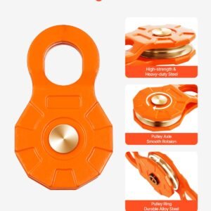 30 t snatch block for winch recovery, 66,000 lbs break strength pulley system with 0.4" 0.55" rope, heavy duty offroad recovery accessory for towing & recovery on truck, tractor, atv & utv