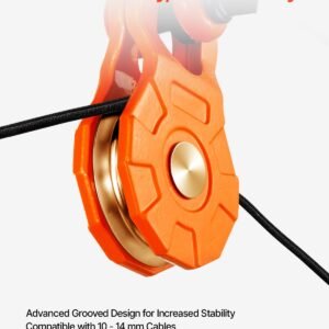 30 t snatch block for winch recovery, 66,000 lbs break strength pulley system with 0.4" 0.55" rope, heavy duty offroad recovery accessory for towing & recovery on truck, tractor, atv & utv
