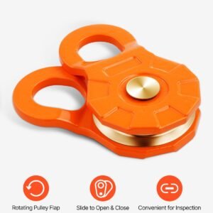30 t snatch block for winch recovery, 66,000 lbs break strength pulley system with 0.4" 0.55" rope, heavy duty offroad recovery accessory for towing & recovery on truck, tractor, atv & utv