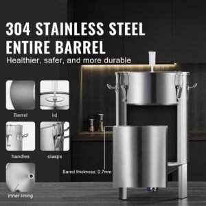 304 stainless steel kettle, 16 gallon beer brew fermentor, brew bucket fermentor for brewing, home brewing supplies with base, kettle stock pot includes lid, handle, valve, spigot, thermometer