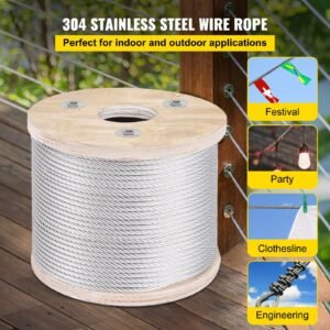 304 stainless steel wire rope cable, 3/16", 7x19, 250 ft reel