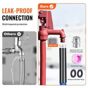 30ft heated water hose for rv, heated drinking water hose with corrugated cover antifreeze to 45 fahrenheit , automatic self regulating, 5/8" i.d. with 3/4" ght adapter, lead and bpa free