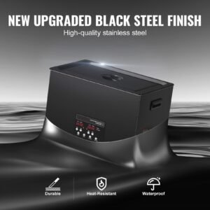 30l ultrasonic cleaner, 600w digital ultrasonic cleaning machine with upgraded degassing and gentle mode, 40khz industrial ultrasound cleaner with timer and heater for retainer jewelry tools