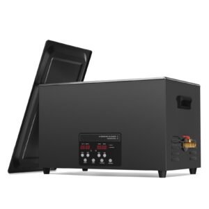 30l ultrasonic cleaner, 600w digital ultrasonic cleaning machine with upgraded degassing and gentle mode, 40khz industrial ultrasound cleaner with timer and heater for retainer jewelry tools