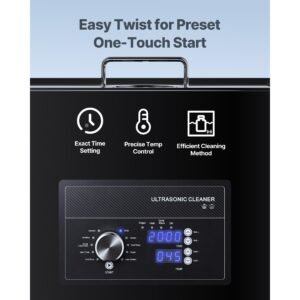 30l ultrasonic cleaner, professional ultrasonic cleaner machine with knob control, stainless steel cleaning machine with basket and cleaning ball, for watches, razors, jewelry, coins and more