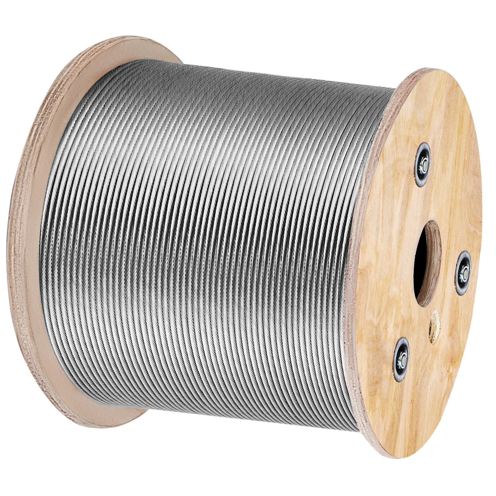 3/16 inch 7x19 stainless steel aircraft cable reel 500ft stainless steel cable t304 wire rope winch cable replacement (t304)