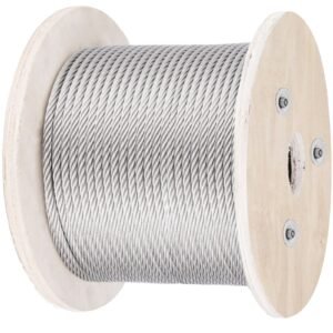 316 stainless steel cable, 500ft stainless steel wire rope of 5/32 inch diameter and 1x19 construction, 3300 lbs breaking strength steel cable for outdoor railing decking diy balustrade