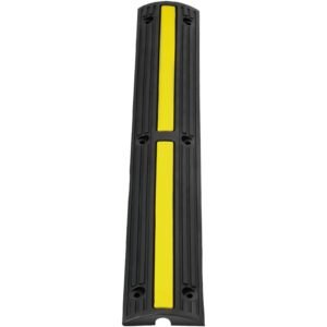 3.28 ft cable protector ramp, 4 pack of 1 channel, 18000 lbs/axle capacity heavy duty rubber speed bumps, floor cord cable protector wire cover, for residential areas, private garages, gardens