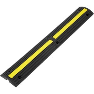 3.28 ft cable protector ramp, 4 pack of 1 channel, 18000 lbs/axle capacity heavy duty rubber speed bumps, floor cord cable protector wire cover, for residential areas, private garages, gardens