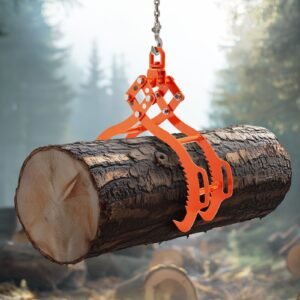 32in log lifting tongs, 4 claw log tongs, heavy duty steel log grapple, 2200lbs lifting capacity, swivel log graper timber, eagle claw design, log skidding tongs for trucks, tractors, forklifts