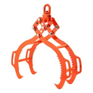 32in log lifting tongs, 4 claw log tongs, heavy duty steel log grapple, 2200lbs lifting capacity, swivel log graper timber, eagle claw design, log skidding tongs for trucks, tractors, forklifts