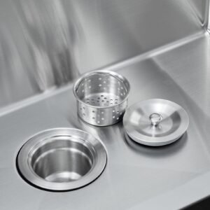 33 inch kitchen sink workstation, 304 stainless steel undermount sink, drop in double bowl farmhouse basin with ledge & multiple accessories, household dishwasher sinks for rv, prep kitchen, bar