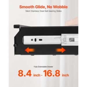 33" wide under desk drawer slide out, under desk mounted pull out drawer attachment, hidden desktop storage organizer, under table pencil drawer for office home sit stand workstation, 33x9x4 in