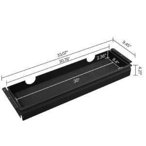 33" wide under desk drawer slide out, under desk mounted pull out drawer attachment, hidden desktop storage organizer, under table pencil drawer for office home sit stand workstation, 33x9x4 in