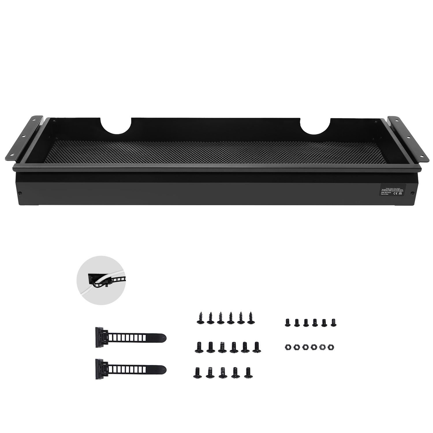 33" wide under desk drawer slide out, under desk mounted pull out drawer attachment, hidden desktop storage organizer, under table pencil drawer for office home sit stand workstation, 33x9x4 in