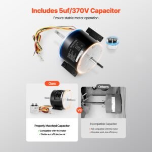 3315332005 rv ac fan motor replacement genteq f48af70a61 dometic brisk air ii fan motor compatible with dometic brisk air ii b57915 b59516 b59146 b59186 14hp ac115v 3a 1650rpm 3 speeds 4.jpg