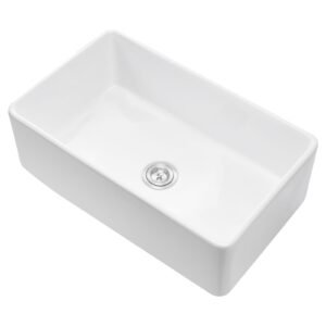 33.5x20 inch farmhouse sink, white sink workstation, fireclay undermount basins, apron front single bowl basin with multiple accessories, large capacity household dishwasher sinks for kitchen