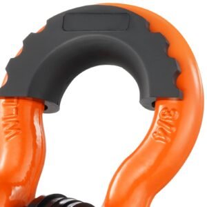 3/4" d ring shackle, 2 pack alloy steel shackles 62832 lbs (28.5 ton) break strength with 7/8" screw pin, isolators & washers, heavy duty off road vehicle recovery shackle for jeep truck, orange
